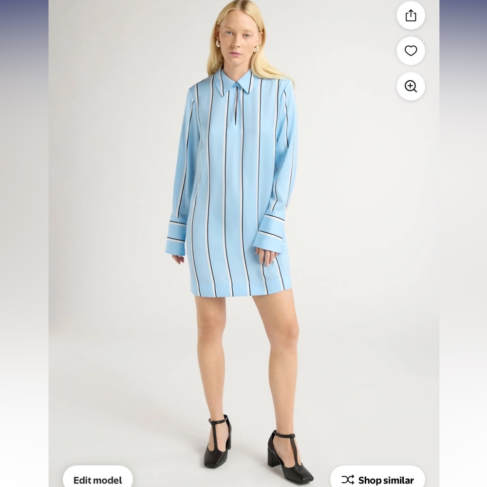 NWT Elegant Blue Striped Dress Size XS